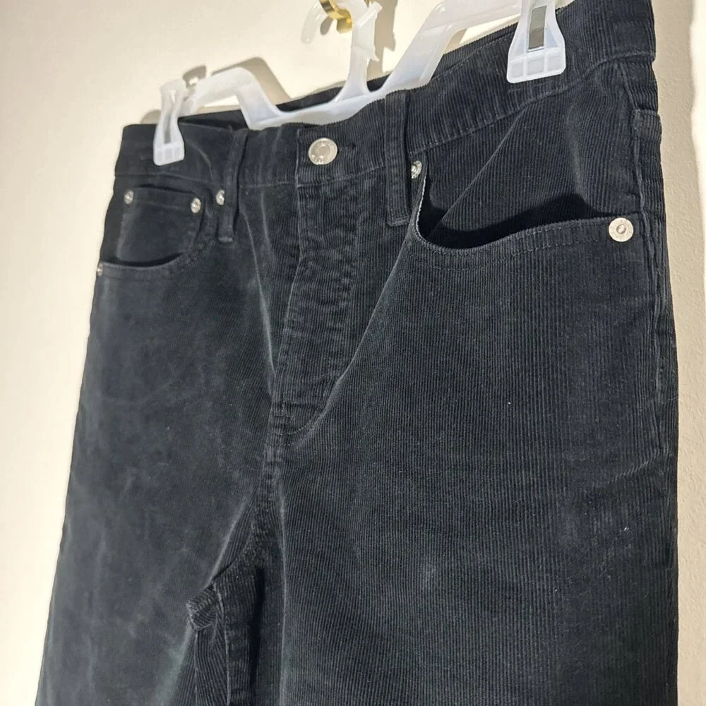 J Crew Corduroy Pants Black Women's 29 Straight Leg Stretch Jeans